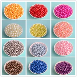 3mm-12mm Mix size  Pure White/Pearl wtraight holes round imitation plastic pearl beads for needlework & Jewelry Making