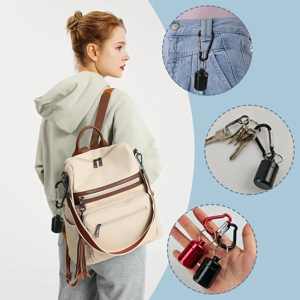 جديد حار Premuim المحمولة الألومنيوم مقاوم للماء حبوب منع الحمل صندوق سدادة الأذن المفاتيح حالة السفر الحاويات للمجوهرات أو الأذن التوصيل أنيق