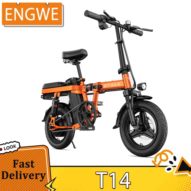 Engwe-14インチ折りたたみ式電動自転車,250W,ブラシレスモーター,48v,10Ahバッテリー,最大25km/h,シティバイク -  AliExpress