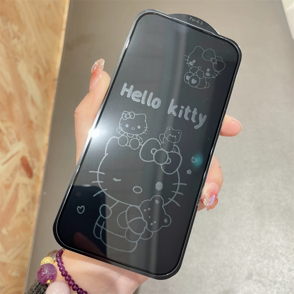 Pochacco Kuromi واقي شاشة كامل لهاتف iPhone 17 16 15 14 13 Pro Max 15 Plus 14Plus طبقة غير مرئية من الزجاج المقسى