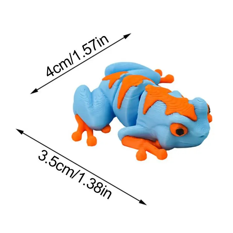 Figuras de rana, decoración de escritorio, articulaciones móviles, soporte emocional, modelo realista de Animal para estantería, baño, jardín de hadas