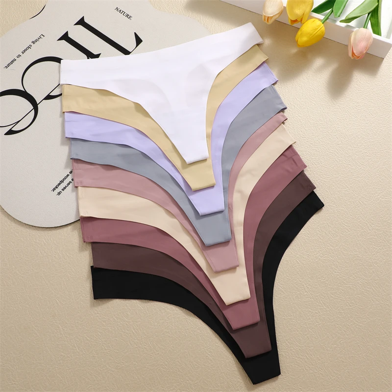 4PCS Ultra-thin Seamless Underwear Women's Invisible Panties Sexy Ice Silk Thon… - Image 2