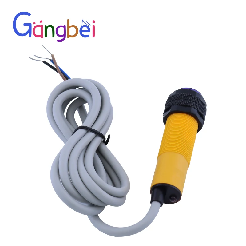 50cm E3F jenis diffuser silinder sakelar fotolistrik inframerah, sensor jarak fotolistrik E3F-DS50
