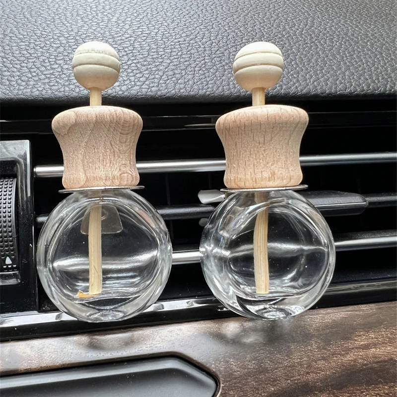 New Air Freshener Car Perfume Clip Essential Oil Diffuser Vent Empty Glass Bottle Decoration Aromatherapy Glass Bottle