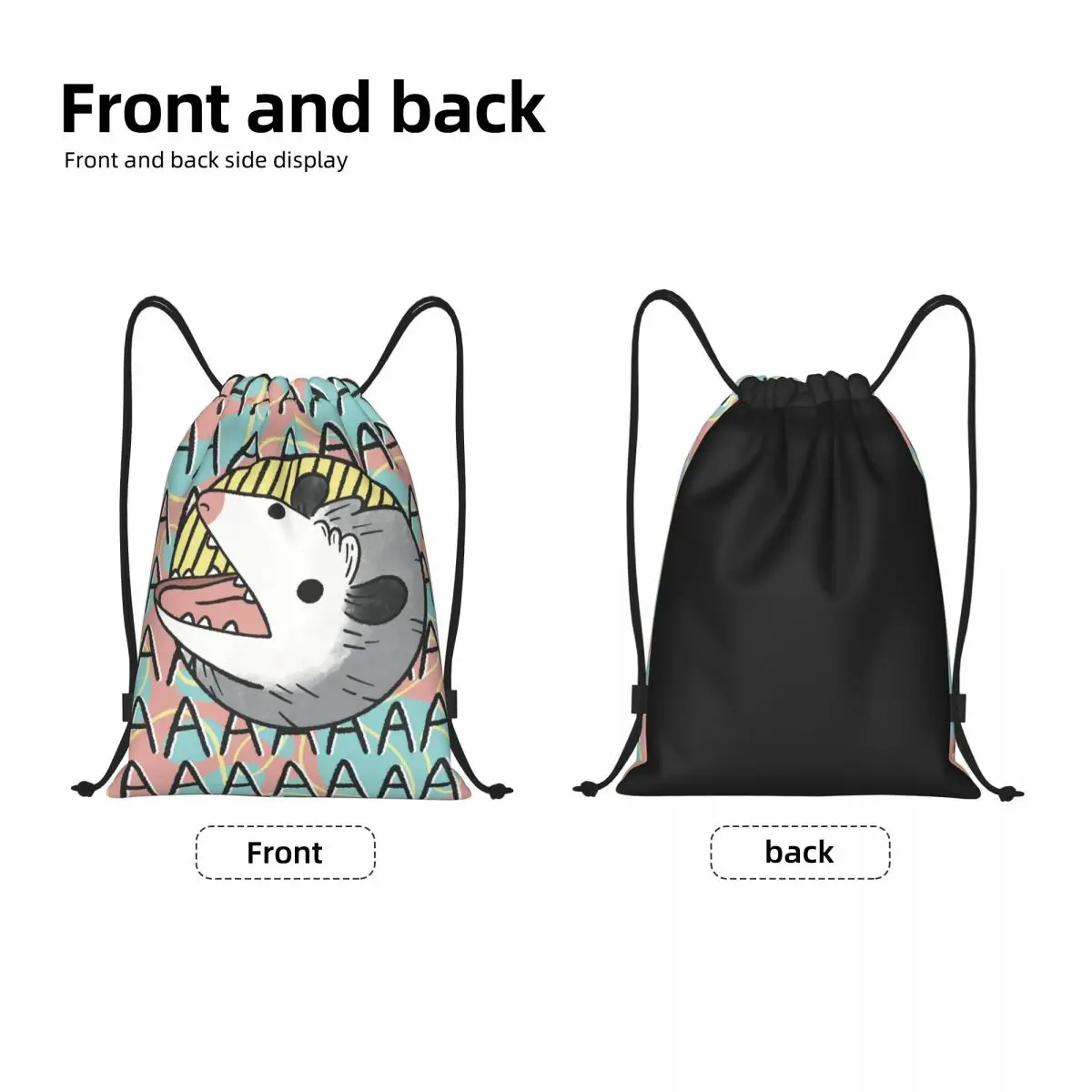 Custom Opossum Screm Drawstring Backpack Bags Women Men Lightweight Gym Sports Sackpack Sacks for Yoga