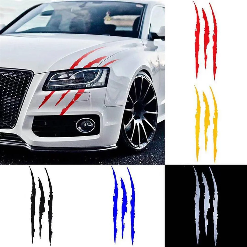 

40cmx12cm Auto Car Sticker Reflective Monster Claw Scratch Stripe Marks Headlight Decal Car Stickers Car Accessories