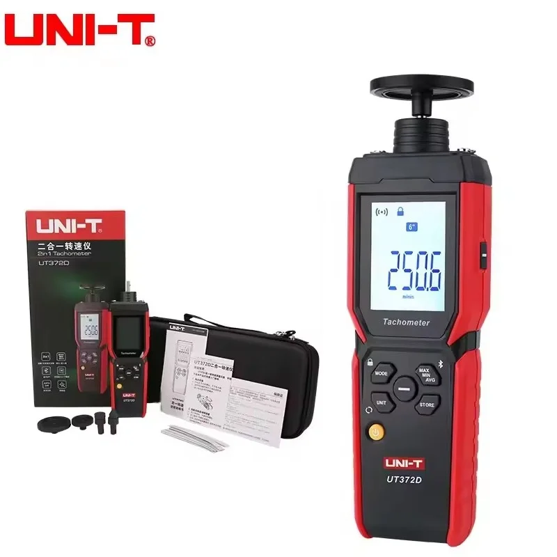 UNI-T UT372D Tachometer Laser Universal 2 1 Digital RPM Meter Contact Non-contact Gauge Professional Rotational Speed Meter