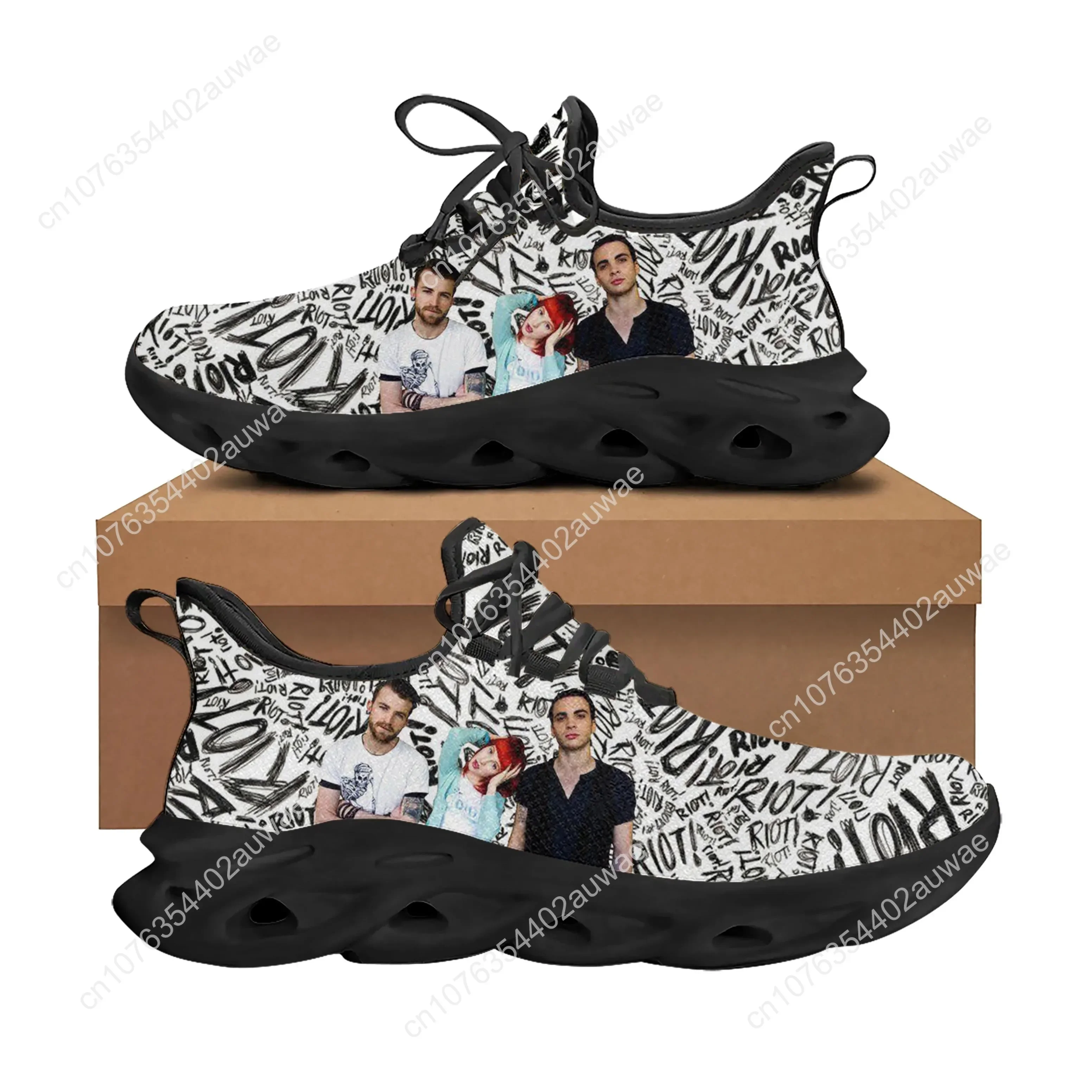 Paramore-Zapatos Deportivos Pop para hombre y mujer, zapatillas informales personalizadas de alta calidad, color negro, para adolescentes y niños