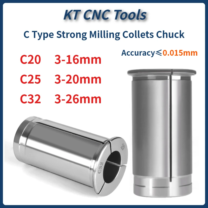

C20 C25 C32 Accessories Cutting Tools C Type Strong Milling Collets Chuck for Machining Powerful Cutter Toolholders C Collet