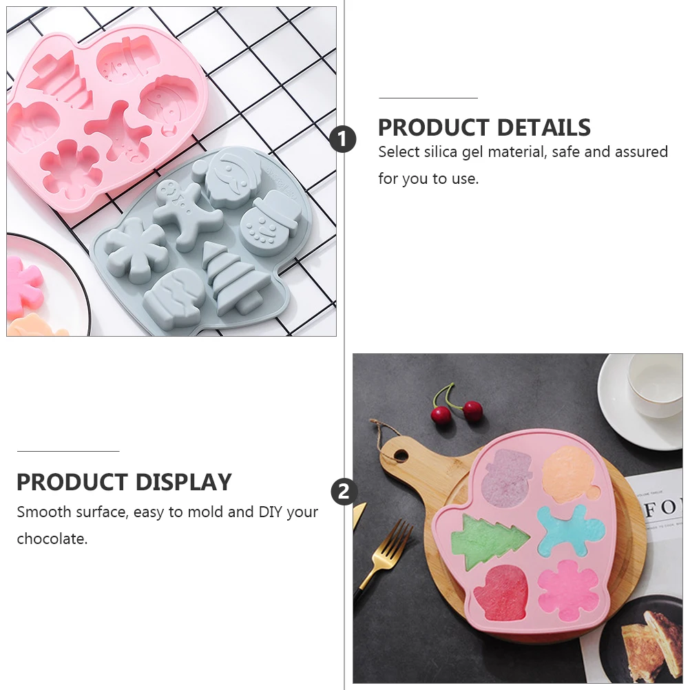 

2pcs Silicone Chocolate Mold DIY Christmas Cake Silicone Mold Reusable Gloves Shape Eco Friendly Decorations Cake Baking Pan
