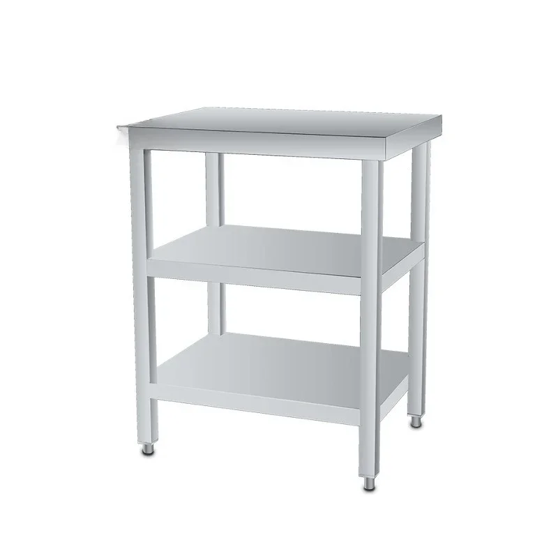 

Dining room kitchen console, assembly table, stainless steel three-layer workbench