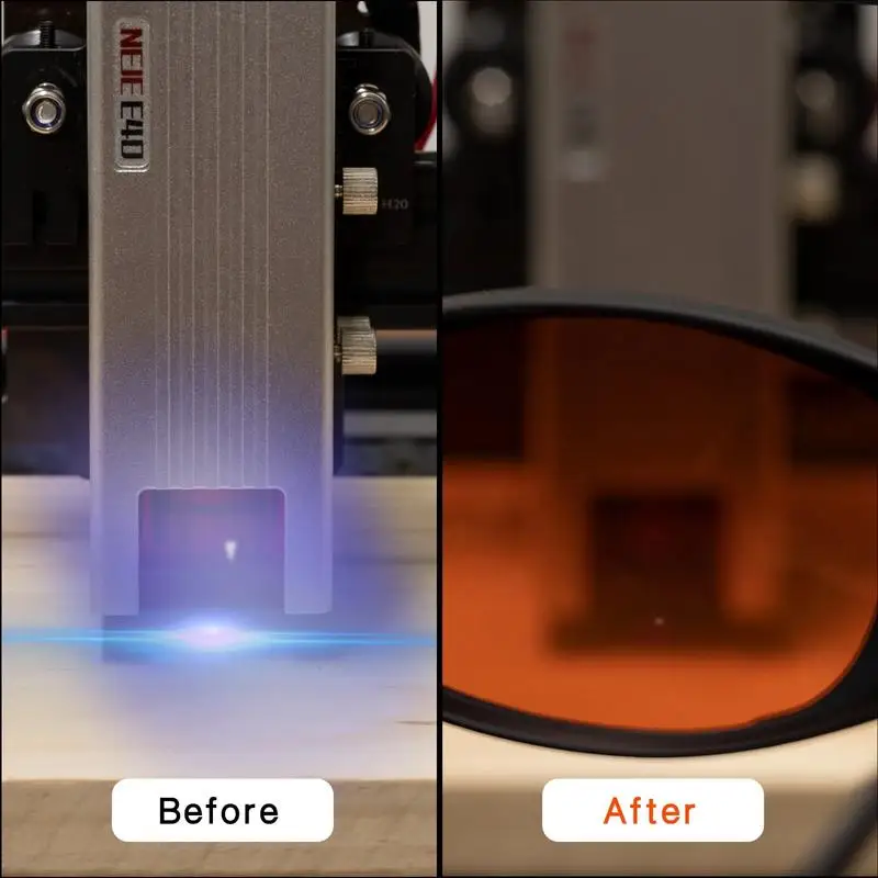 NEJE OD 4+ 190NM-540NM/900NM-1100NM WAVELENGTH UV/PURPLE AND BLUE LASER SAFETY GLASSES (ORANGE)