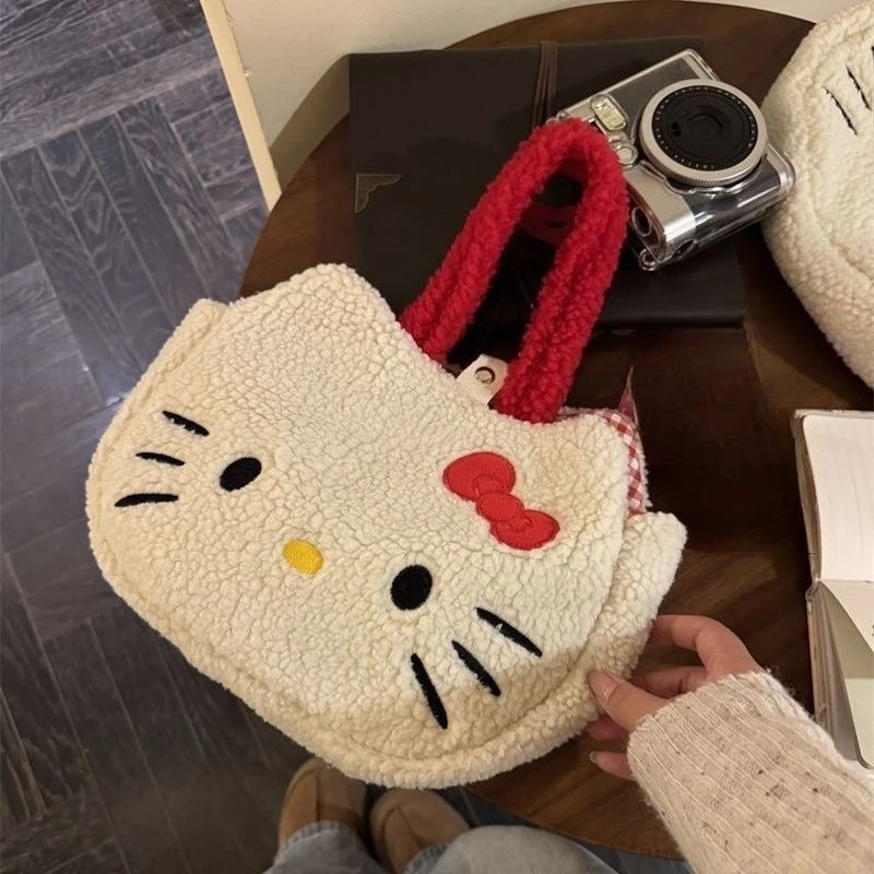 

Симпатичная женская сумка-клатч из овечьей кожи с клетчатым узором, повседневная сумка через плечо для работы и поездок, вместительная дорожная сумка