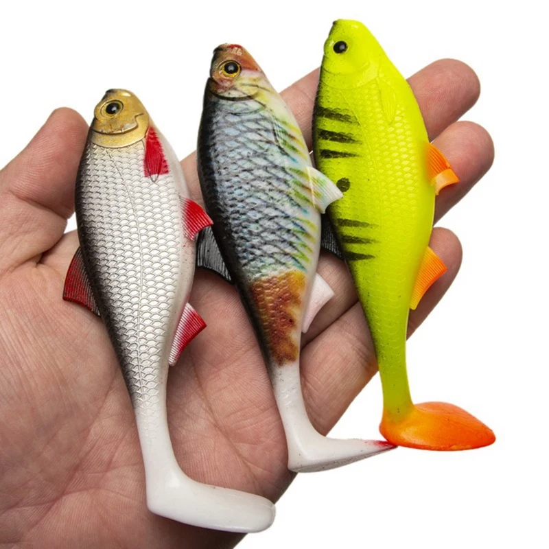 6A-2Pack Angeln Swimbait Weiche Kunststoff Köder, Paddel Schwanz Schwimmen Köder Mit 3D Augen, sinkende Paddel Schwanz Köder Köder