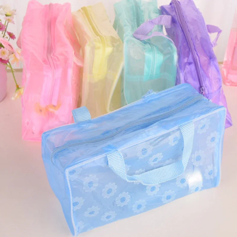 For Makeup Pouch Compression Travelling Bath Bags 5 Color Waterproof PVC Cosmetic Storage Bag Women Transparent Organizer Cute