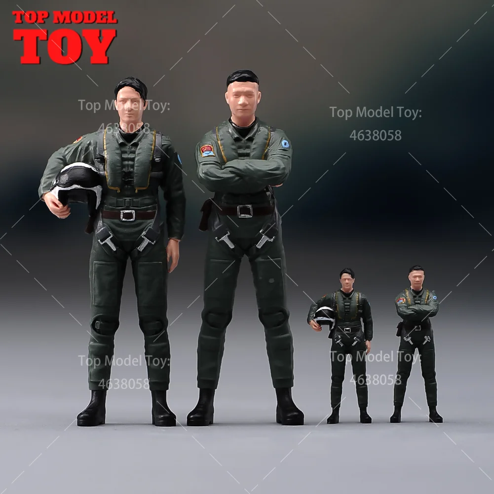 1/32 1/48 1/72 Props Miniatures Chinese Modern Fighter Pilots Male Soldier Model Scene Accessories for Cars Aircraft Vehicles