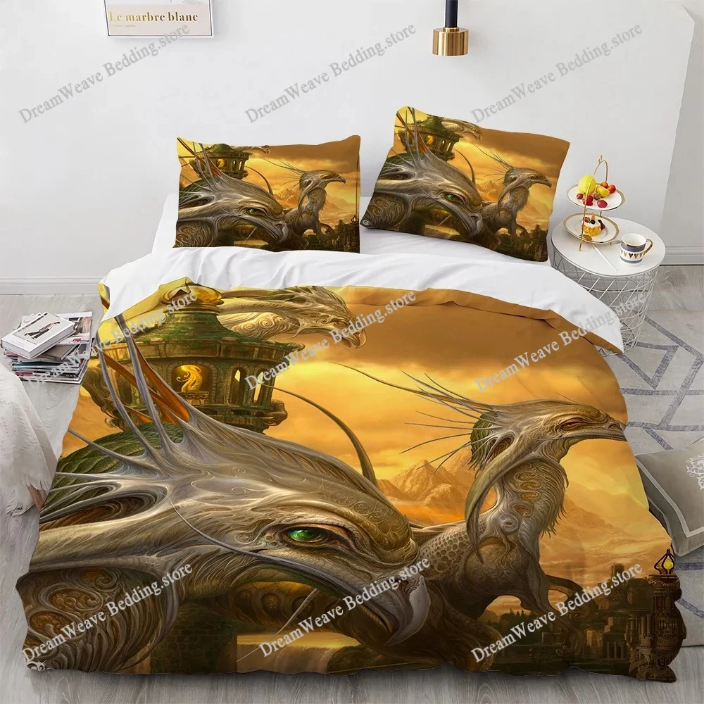 3D Print Duvet Cover Pterosaur Dragon Fantasy Pattern Quilt Covers For Children Single Twin Queen King Bedding Set Home Textile