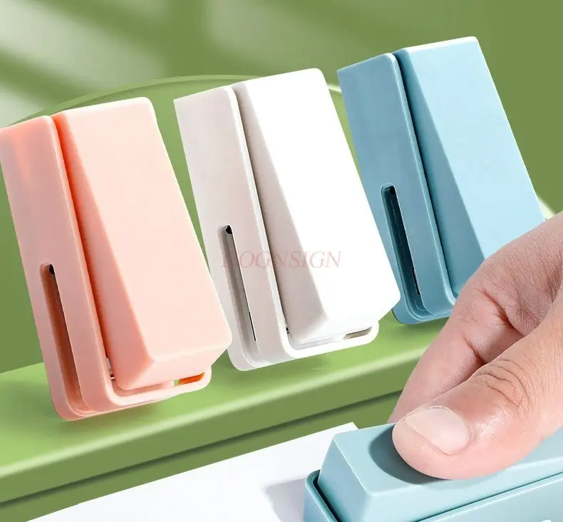Stapler Mini Warna Morandi Stapler Siswa Kecil Stapler Portabel untuk Siswa