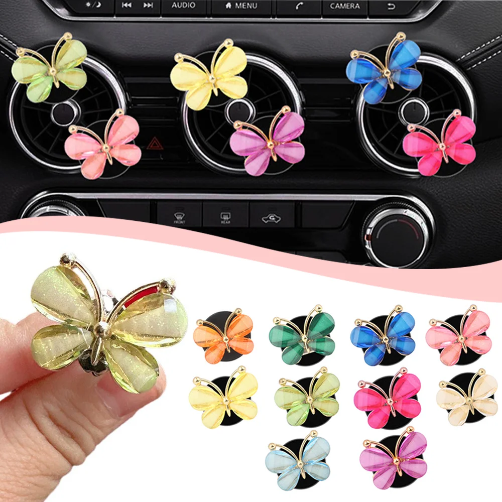

Cute Butterfly Car Air Vent Air Freshener Fragrance Clip Colorful Butterfly AromatherapyClip Car Interior Decoration Accessories