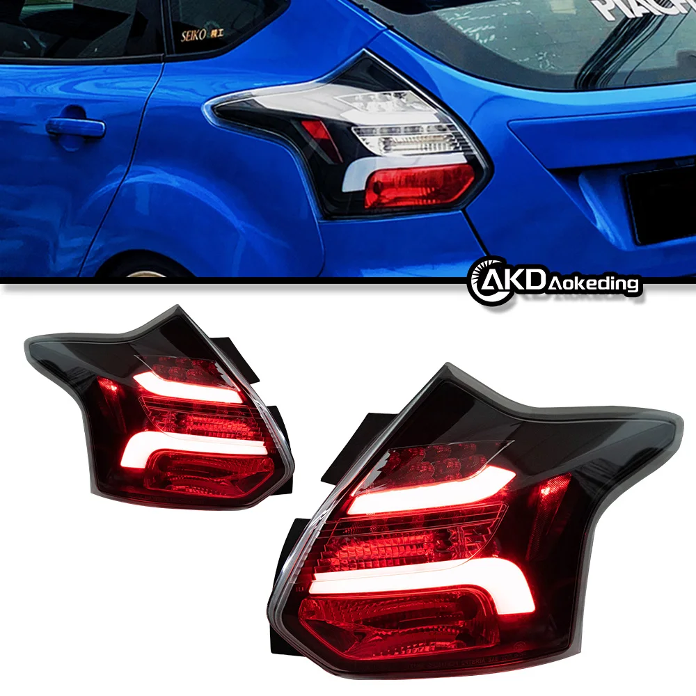 Taillights Styling Part For Ford Focus 3 2012-2014 LED Strip Tail Lamp Hatchback Tail Light Dynamic Signal Auto Accessories 2PCS