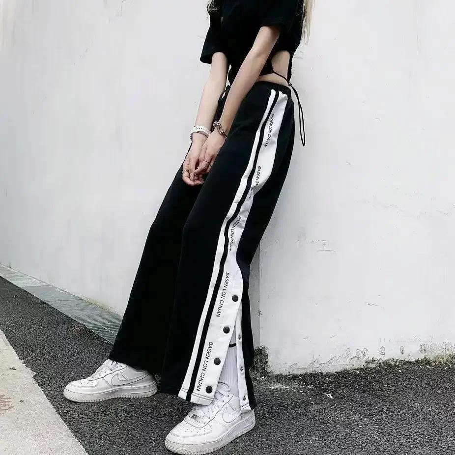 Slim Fit Sporty Casual Pants for Women Thin Style Student Fashion Trendy Loose Versatile Streetwear Urban Style Long Trousers