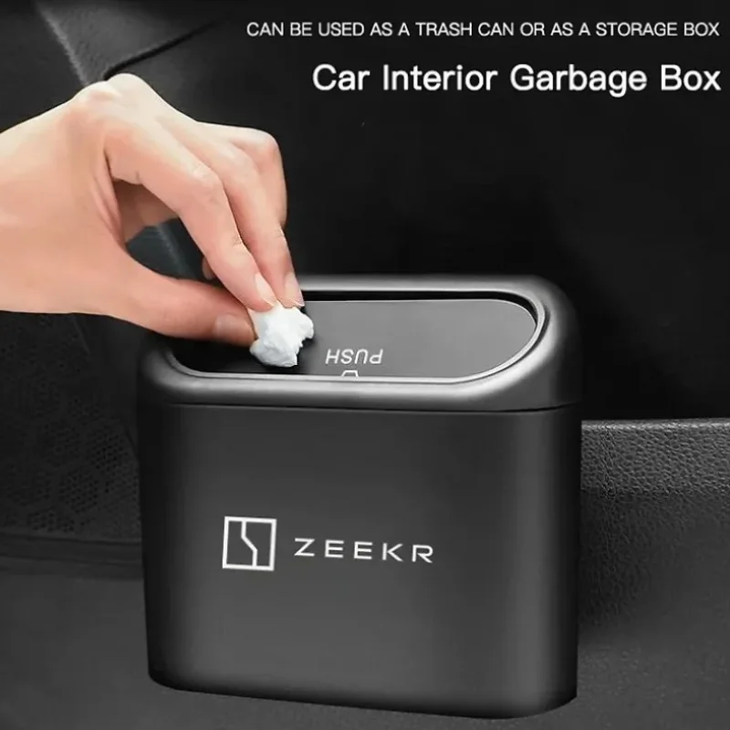Car Door Trash Can Auto Door Hanging Garbage Bin Car Side Waste Container Push Open Lid For ZEEKR 7X 001 009 X 7GT 9X 007