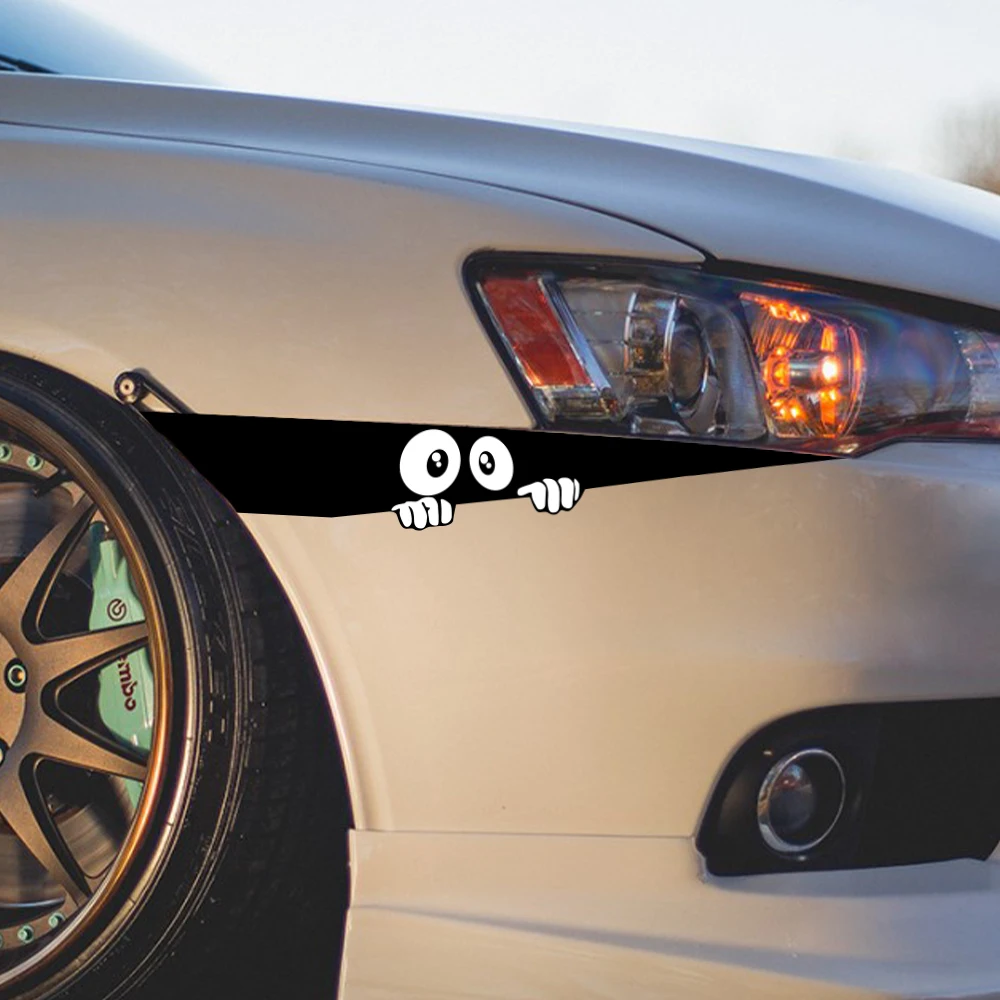Creative Funny Car Styling 3D Two Eyes Two Hands Cartoon Vinyl Stickers Black-White Decoration Decals Auto Universal Accessories