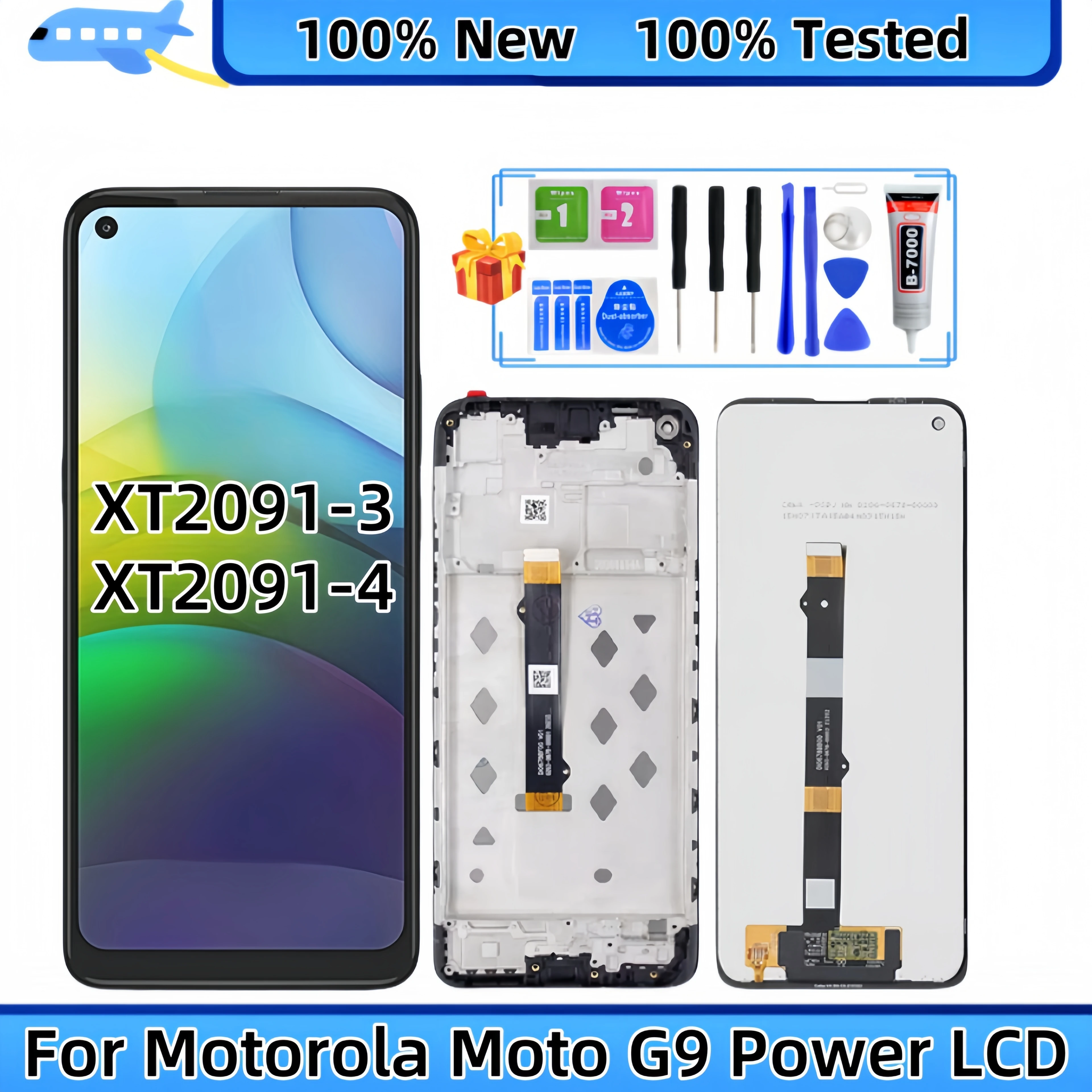 LCD Display Touch Screen Digitizer Assembly Replacement, Fit for Motorola Moto G9 Power XT2091-3 XT2091-4