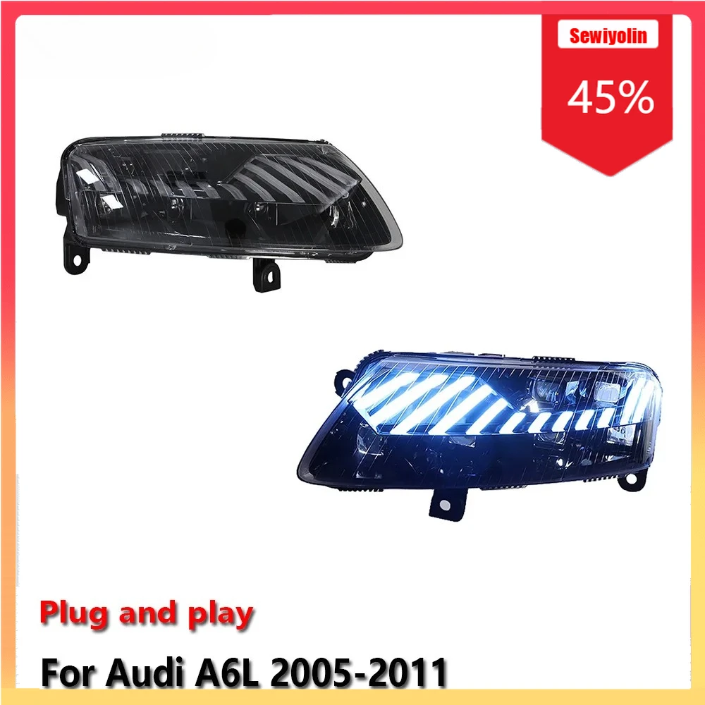 

Car Lamps Headlight Light Assemblies For Audi A6L 2005-2011 Auto Fog DRL Brake Turn Signal Lamp Plug and Play