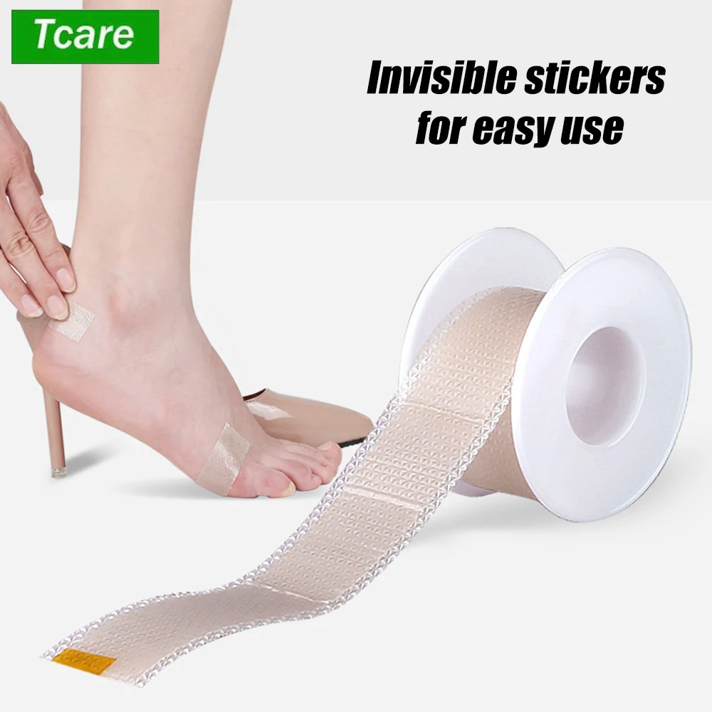 Tcare 1 Roll Heel Sticker Silicone Gel Tape Protector,Blister Prevention Bandaids for Feet,Hand Foot Bandage for Calluses Tender