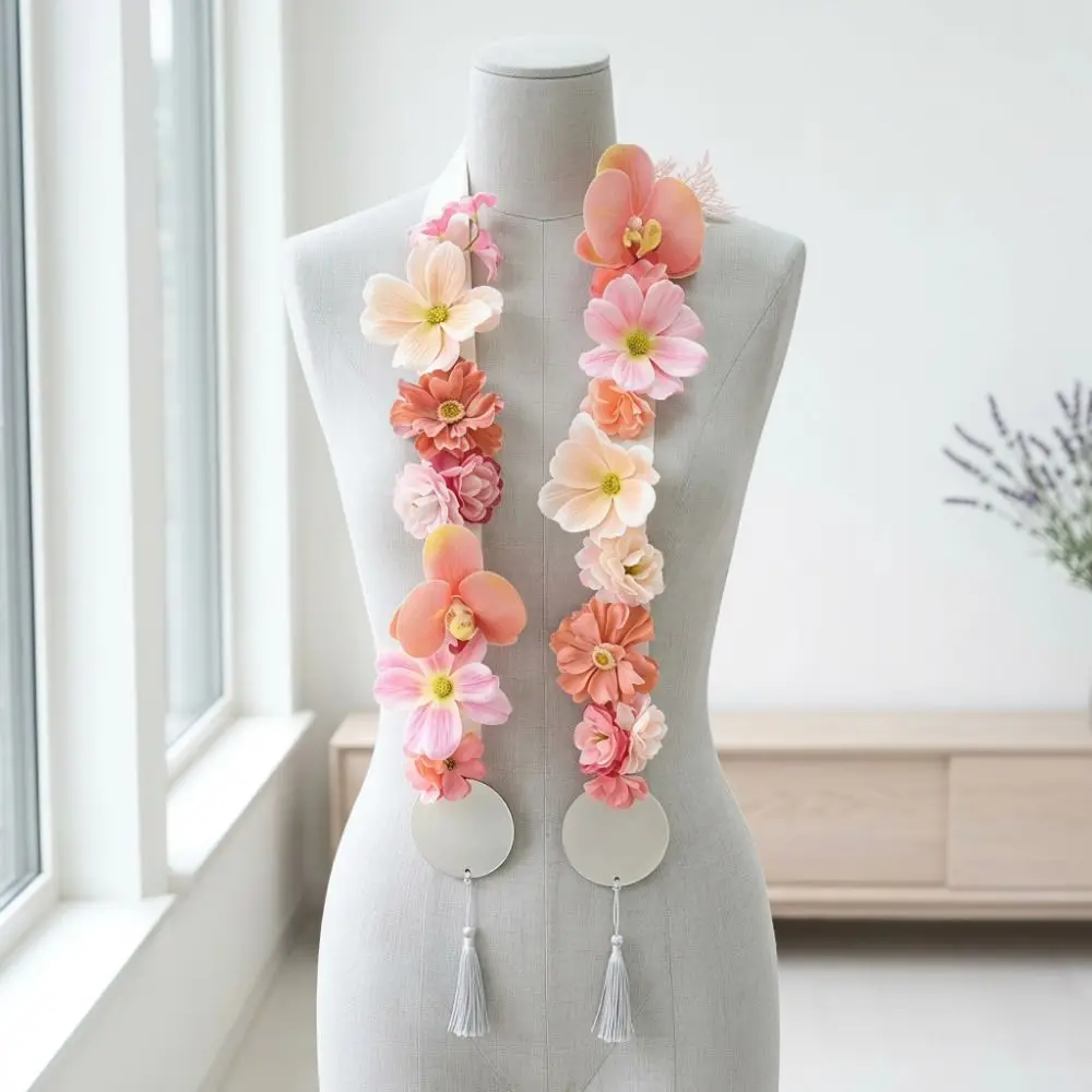 Satin Fabric Satin Flower Sash Silk Fabric Artificial Flower Artificial Floral Garland Floral Decorative Elegant Ornament