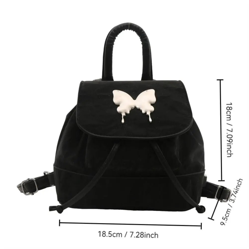 New PU Women's Backpack Solid Color High-capacity Mini Backpack Butterfly Shoulder Bag Ladies