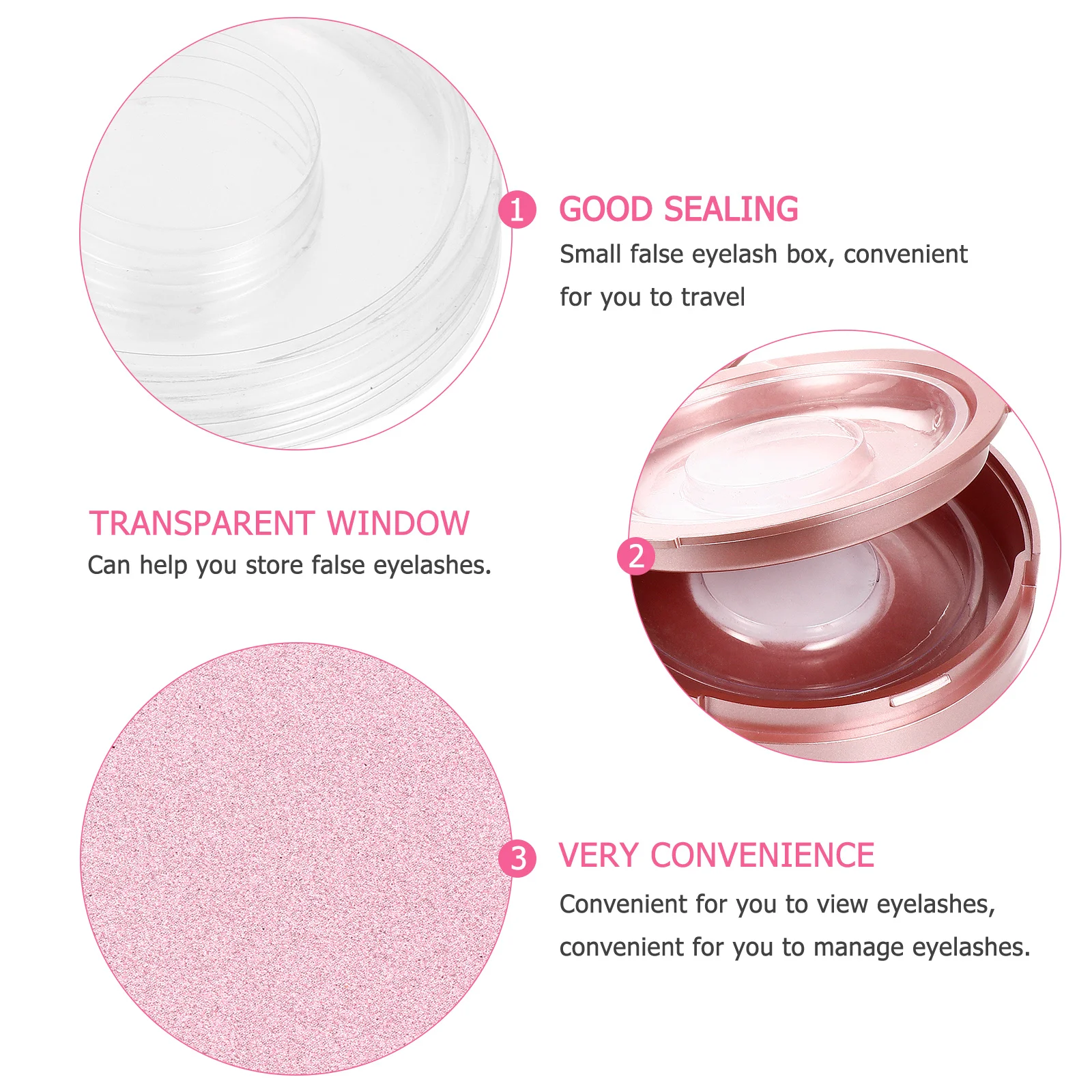 

5Pcs Durable Plastic Eyelash Case Organizer Double Layer Lash Box with Mirror for False Lashes Gift Eyelash Case