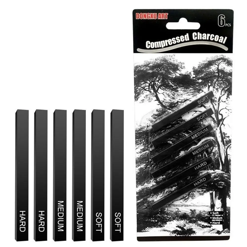 

Soft Hard 2B 4B 6B Graffiti Sketch Students Drawing Square Carbon Stick Compressed Carbon Bar Carbon Pen Art Supplies