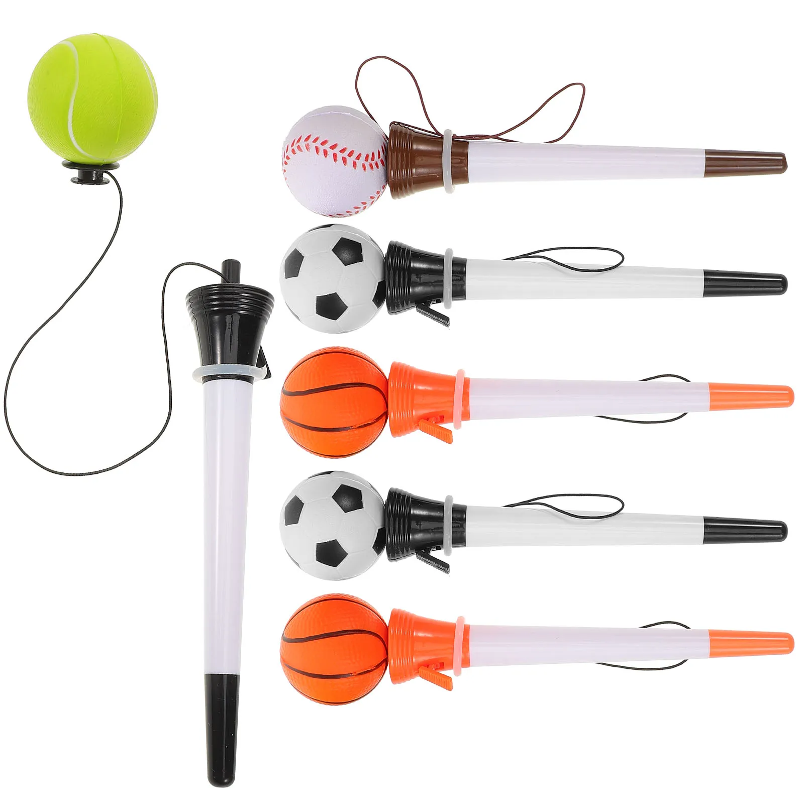 

6 PCS Bouncing Pen Sports Themed Ball Pressure Relief Novelty Office Stationery