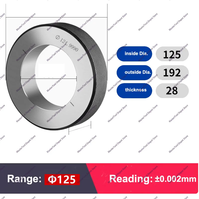Smooth Ring Gauge Measuring Tool - 125mm 150mm 175mm 200mm Diameter Ring Gauge Calibration Measuring Device