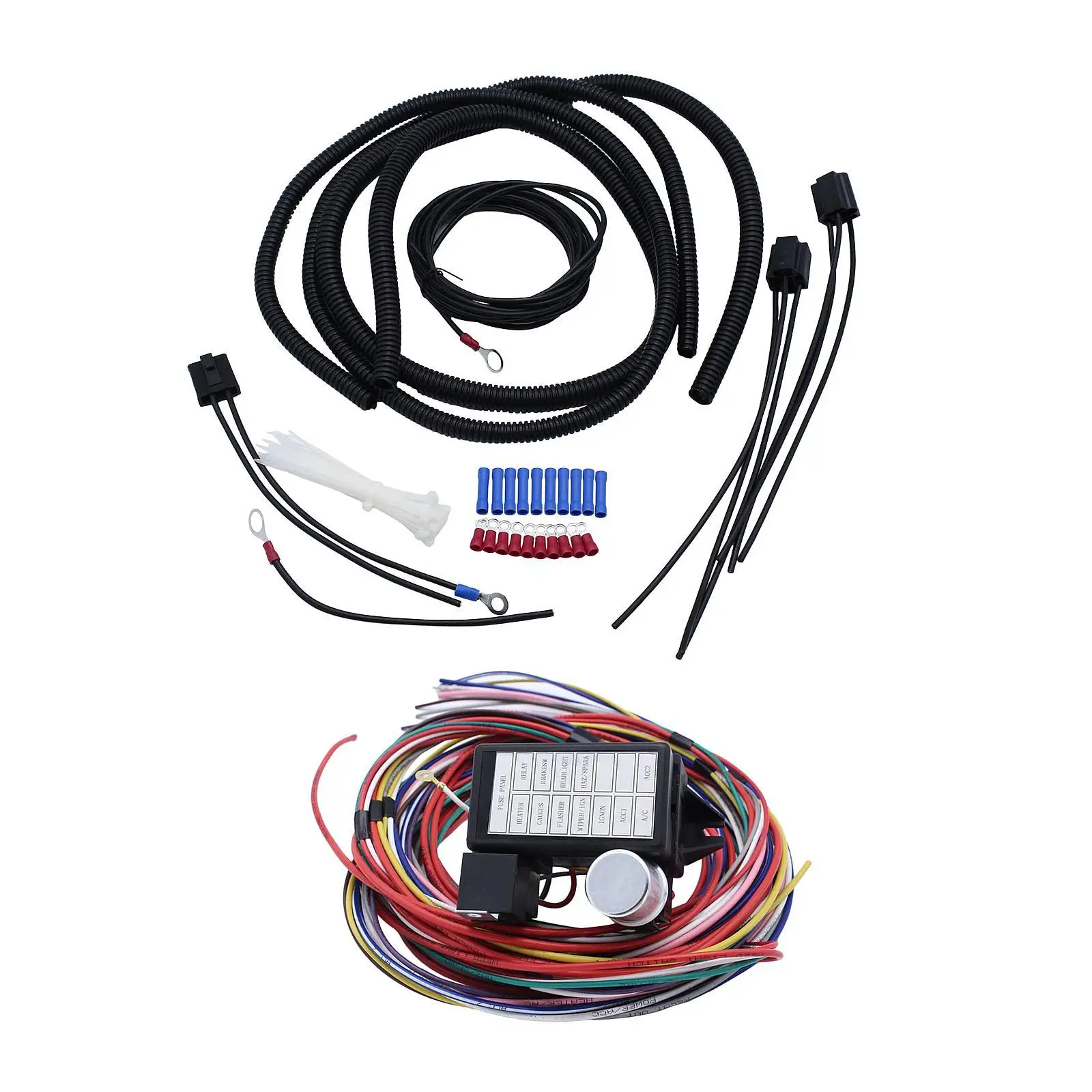 12 Circuit Wiring Harness Kit Repair Parts Copper Core Wires Professional Easily Install Accessories for Automotive Replacement