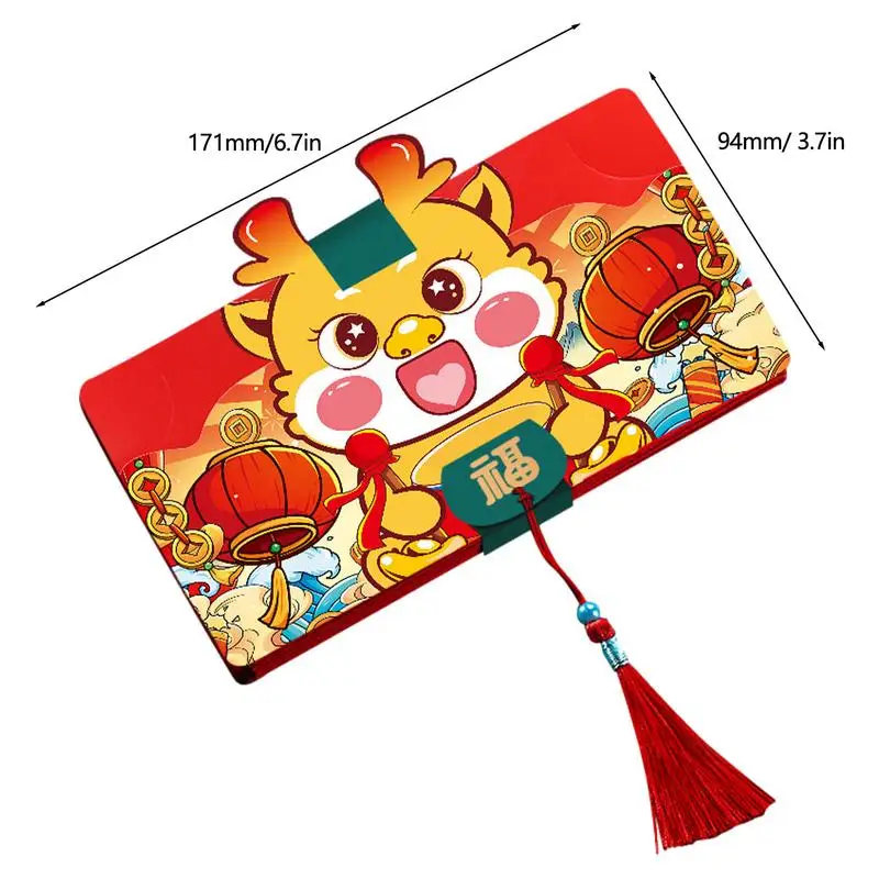 Dobrável dourado dinheiro do ano novo chinês, realocação da sorte, envelope vermelho, bênção tradicional, slot para cartão dobrável, presente do festival