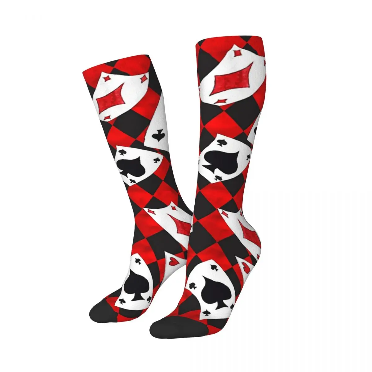 Cool Poker Playing Cards Pattern Gambling Card Game Socks Harajuku Stockings All Season Long Socks for Unisex Christmas Gifts