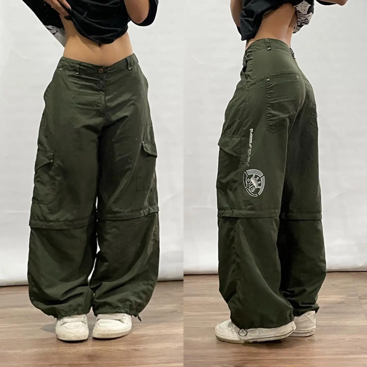 

Cargo Pants Women Punk Wide Leg Floor Mopping Pants Y2k Baggy Jeans Womenhip Hop Goth Oversized Pockets Blue Jeans for Women