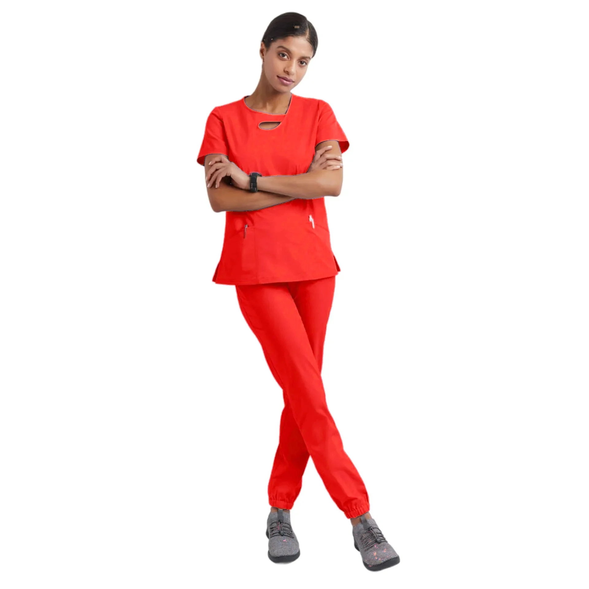 Mulheres de enfermagem médica conjuntos de esfrega, uniformes hospitalares, corredor, clínica, enfermeira, moda, novo