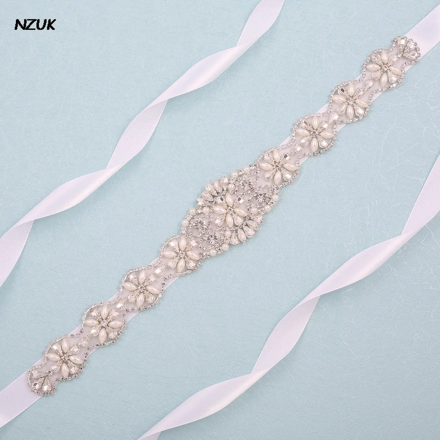 NZUK Crystal Bridal Belt Handmade Rhinestone Beaded Wedding Sash Belt for Cinture Wedding Dress female belt for dress