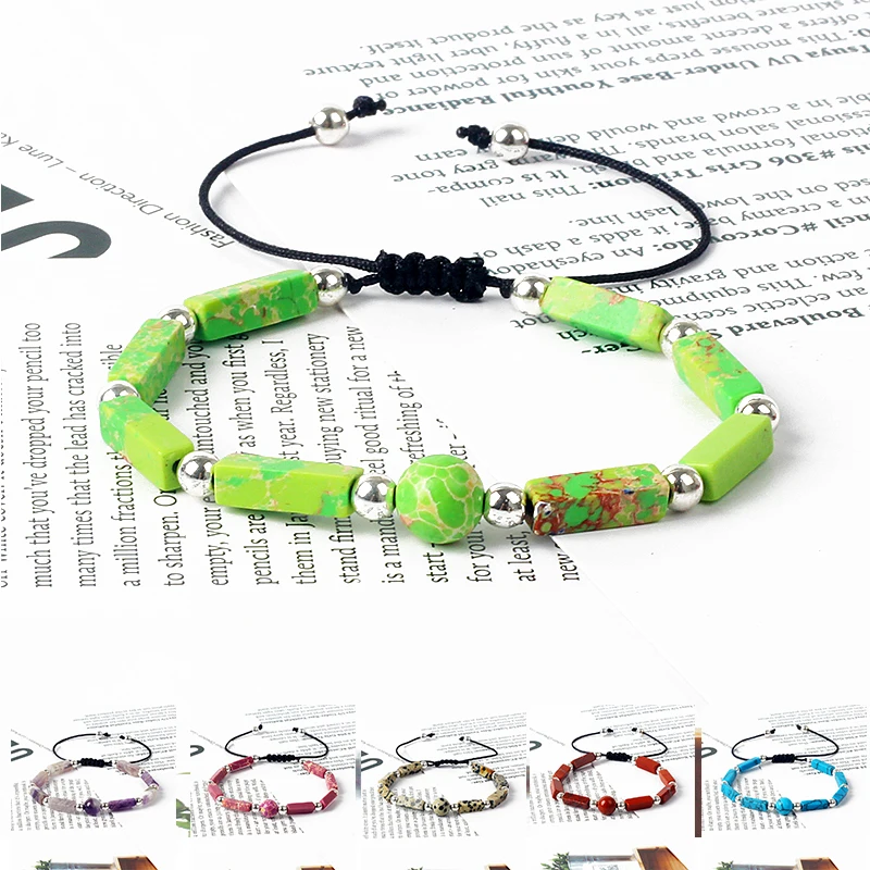 Reiki Imperial Jaspers Weave Bracelets for Women Energy Natural Stone Loss Weight Bracelets New Yoga Healing Health Care Jewelry