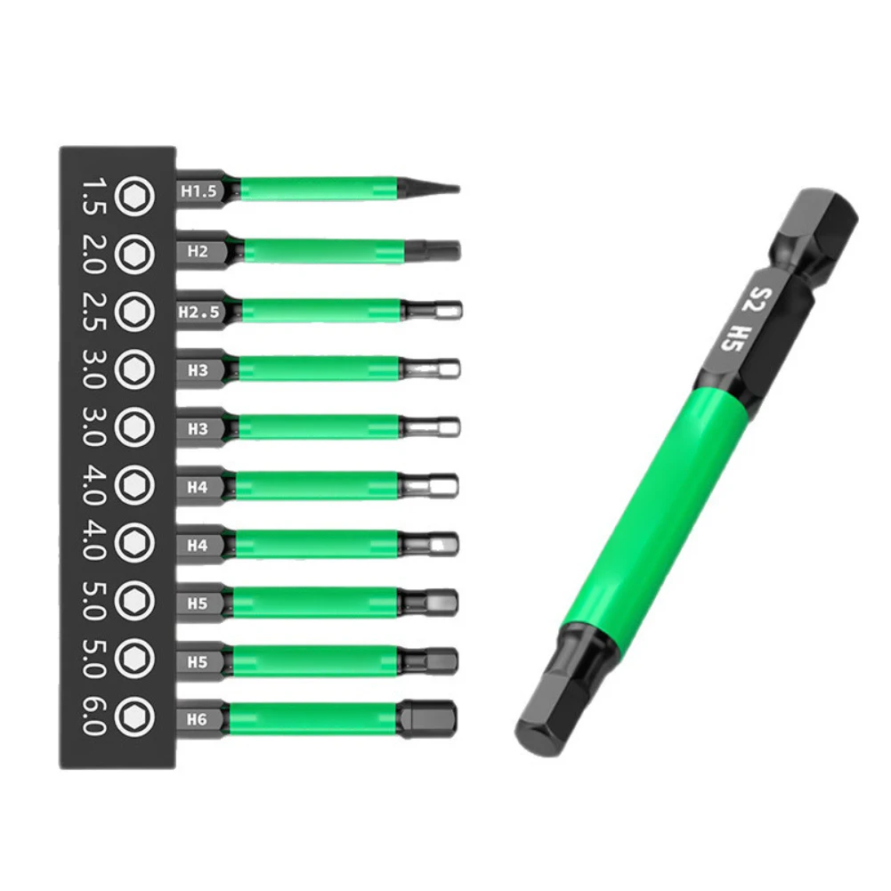 Star-Shaped Hex Socket Bit Set 50mm 65mm Magnetic Screwdriver Bits 1/4 Inch Shank Hexagonal Screwdriver Bit Drill Bit Hand Tools