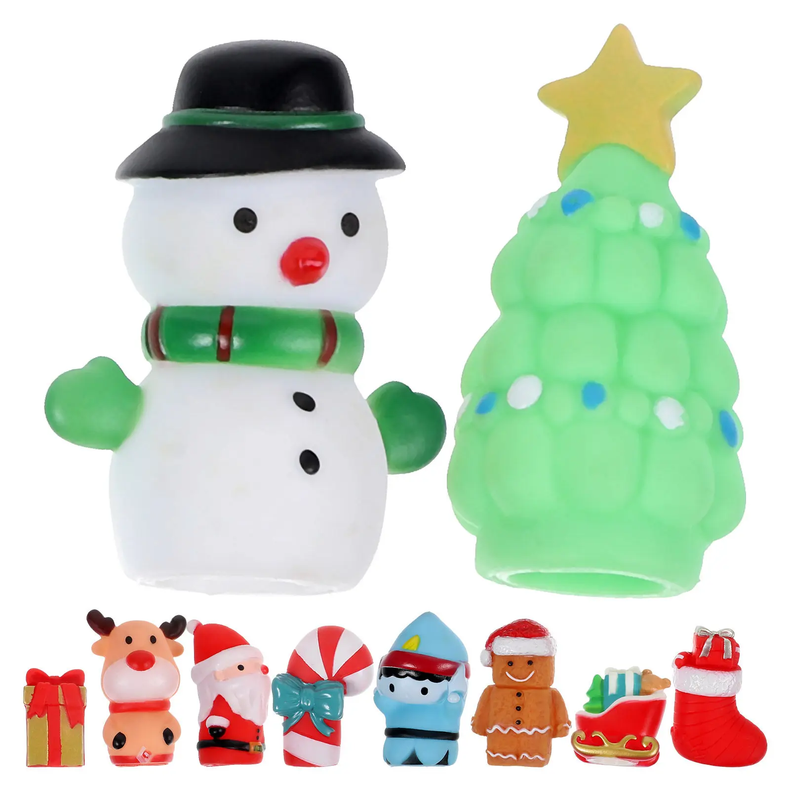 

10Pcs Christmas Finger Puppets Santa Claus Snowman Elk Cartoon Hand Plaything Kids Preschool Finger Play Fun Family Storytelling