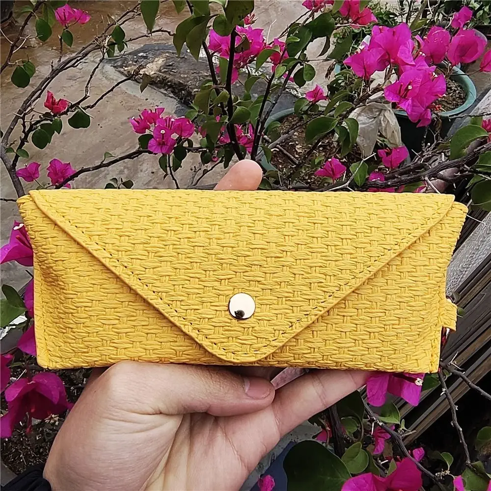 

Woven Pattern Leather Glasses Case With hooks Storage Organizer Glasses Storage Box Eyewear Protector Eyeglass Cover