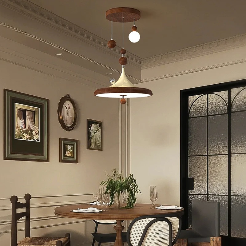 Retro Forged Iron Rotundity Pendant Lamp Atmoshere Restaurant Bedroom Kitchen Entrance Hallway Eye Protection LED Light Fixtures