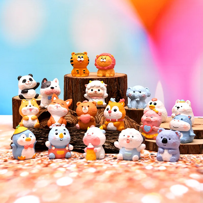 

Cartoon Animal Resin Blind Box Figures Cute Mini Carved Desktop Ornaments Diy Craft Decorations For Toy Collectors Home Decor
