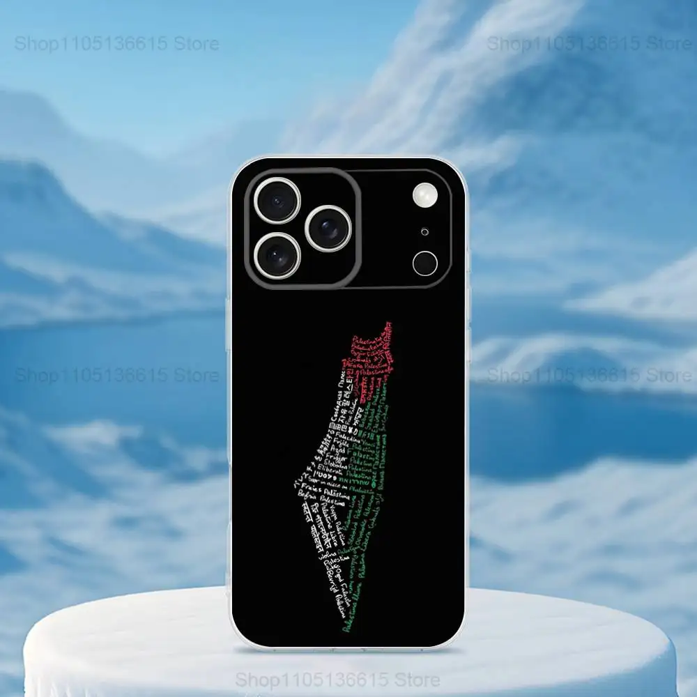 Art Embroidery-PalesTine-ES Phone Case For iPhone 16,15,14,13,12,11,17 Pro,Max,Plus,X,XS,XR,SE,Mini Transparent Soft Cover #4