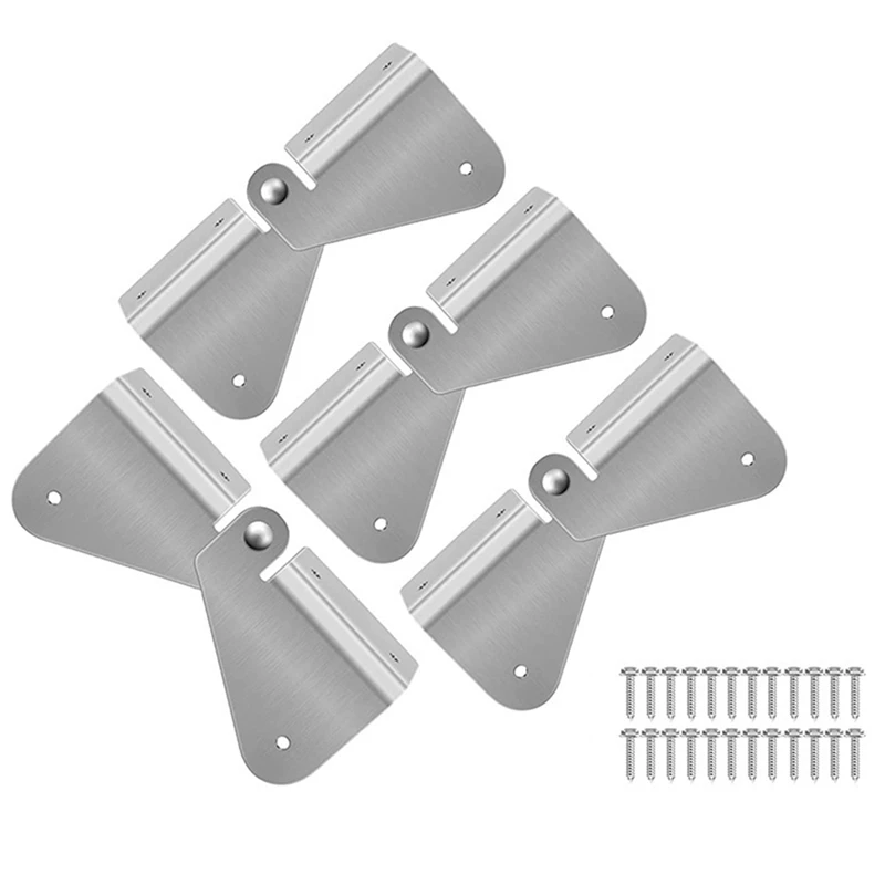 4Pcs Silver Gutter Extension Hinge Downspout Extension Flip-Up Hinge,Installation On Any Size Rectangle Or Square Downspout